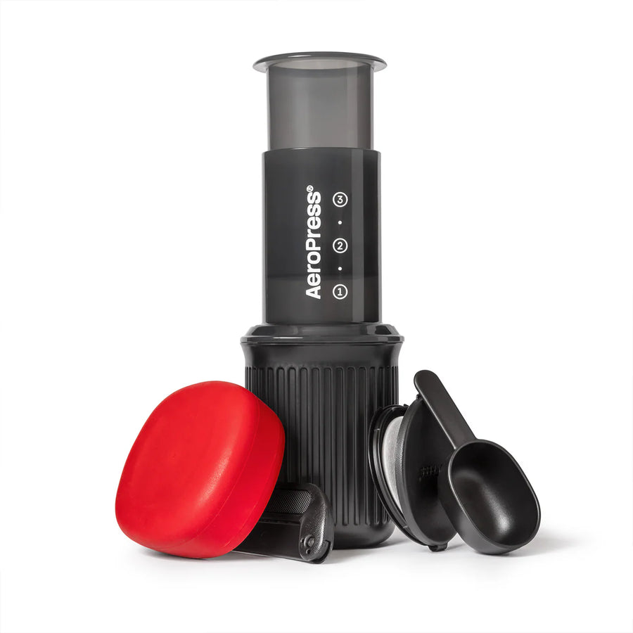 AeroPress Go Travel Brewer with accessories