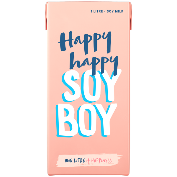 Happy Happy Soy Boy barista soy drink 1 litre carton front view