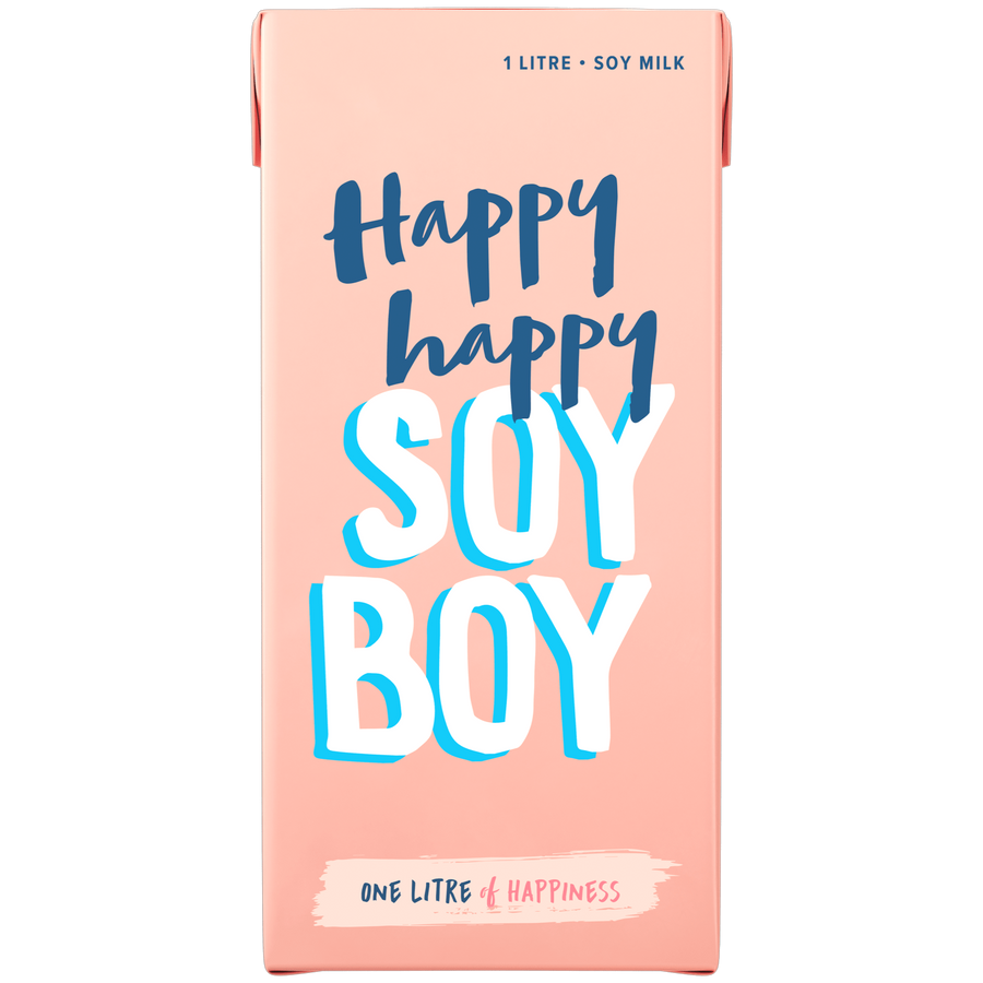 Happy Happy Soy Boy barista soy drink 1 litre carton front view