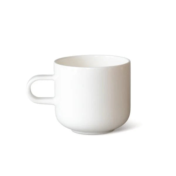 Acme Bobby Mug 300ml in Milk, a white handmade porcelain mug designed in New Zealand