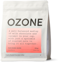 Bag of Our House seasonal house blend coffee by Ozone Coffee Roasters