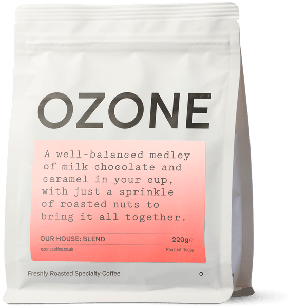 Bag of Our House seasonal house blend coffee by Ozone Coffee Roasters