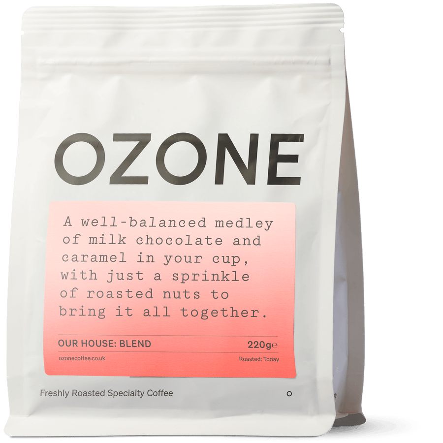 Bag of Our House seasonal house blend coffee by Ozone Coffee Roasters