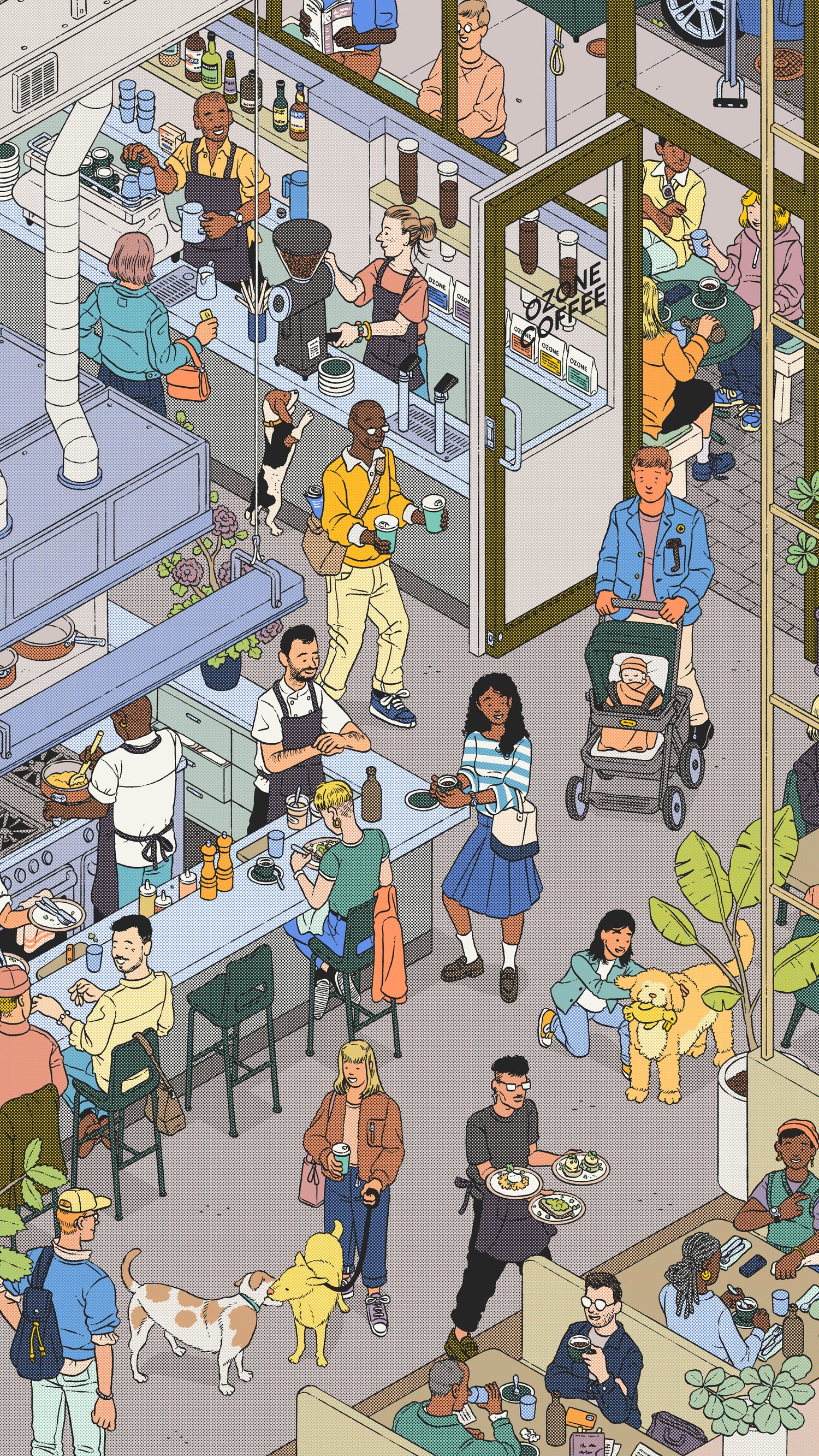 A visualisation of an Ozone eatery by Ilya Milstein