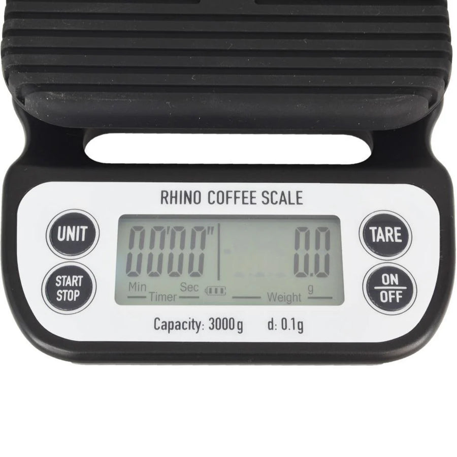 Rhino Coffee Gear Coffee Brewing Scale 3kg/0.1g available from Ozone Coffee at ozonecoffee.mom