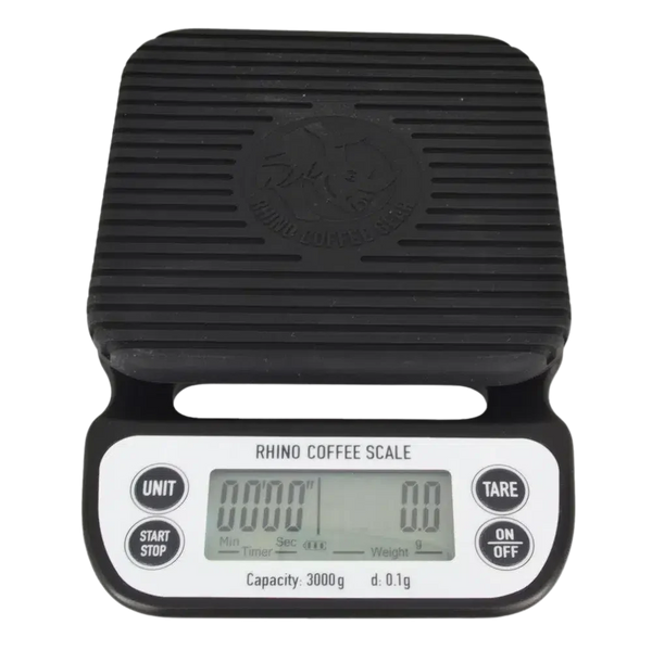 Rhino Coffee Gear Coffee Brewing Scale 3kg/0.1g available from Ozone Coffee at ozonecoffee.mom