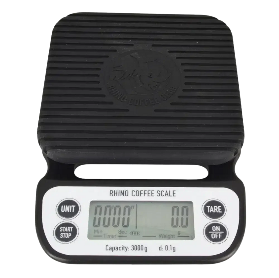 Rhino Coffee Gear Coffee Brewing Scale 3kg/0.1g available from Ozone Coffee at ozonecoffee.mom