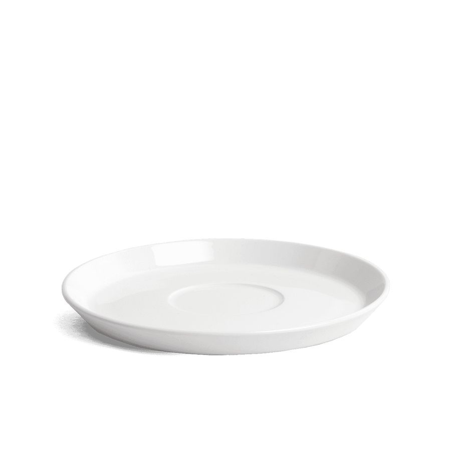 Acme Roman Range Saucer - Medium 15cm Milk (White). Designed for modern espresso and filter cups. Premium coffee saucer for stylish UK kitchens and cafés.