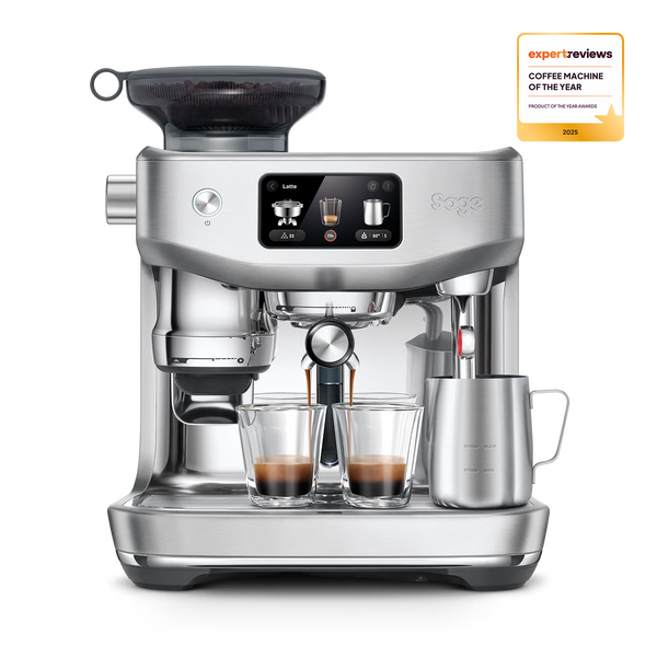Sage Oracle Jet BES985 home espresso machine in brushed stainless steel