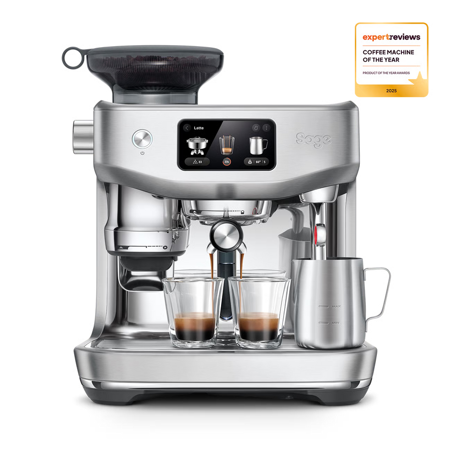 Sage Oracle Jet BES985 home espresso machine in brushed stainless steel