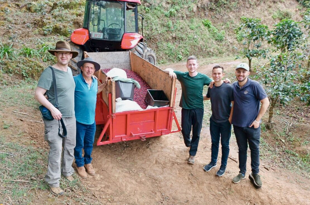 Green buyer Roland, Carlos, Head of eCommerce Chris, Nacho, and Davian from Exclusive Coffees