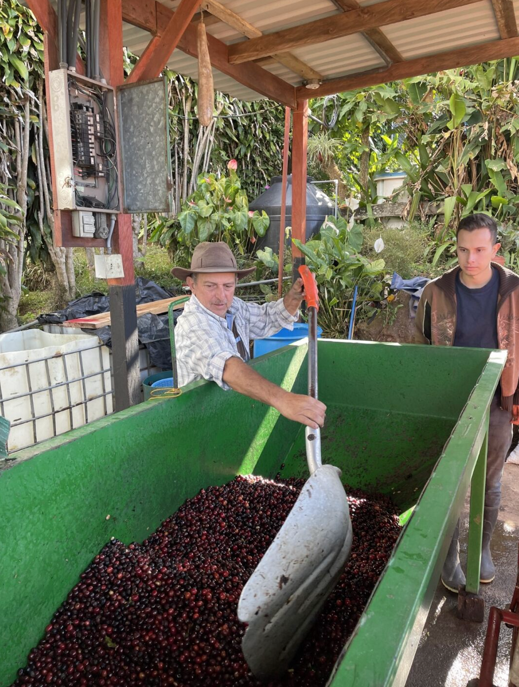 Carlos and Nacho processing coffee at ARBAR micromill