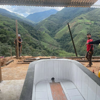 The second processing tank at Finca Morales, Peru