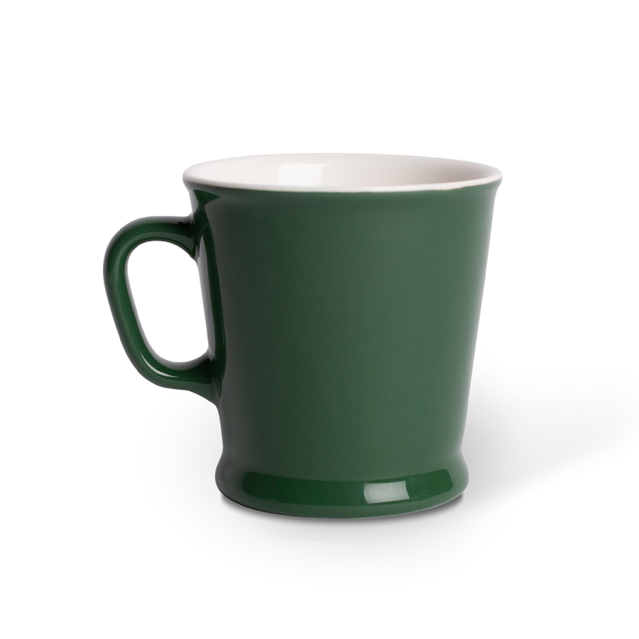 Acme Union Mug 230ml in Kawakawa green, a chunky cafeteria-style porcelain mug