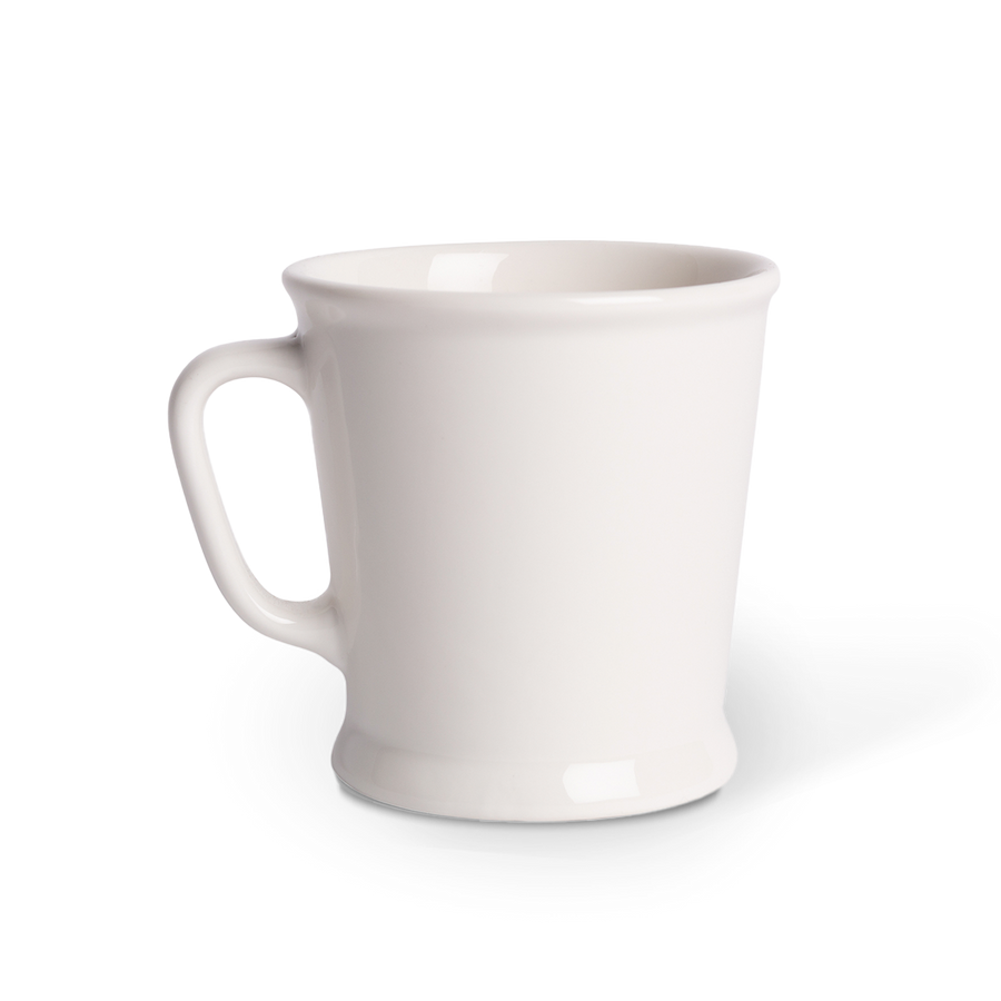 Acme Union Mug 230ml in Milk white, a diner-style porcelain mug handmade in New Zealand