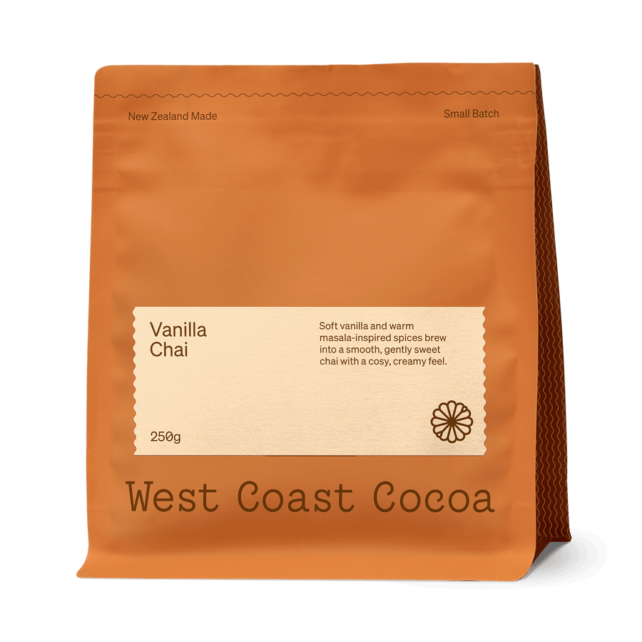 West Coast Cocoa Vanilla Chai available to by from Ozone Coffee at ozonecoffee.mom